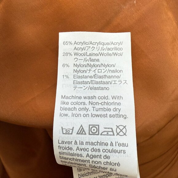 J. Crew Faux Fur Full Zip Bomber Jacket Womens 2X Cognac Preppy Designer Outdoor - Picture 15 of 15